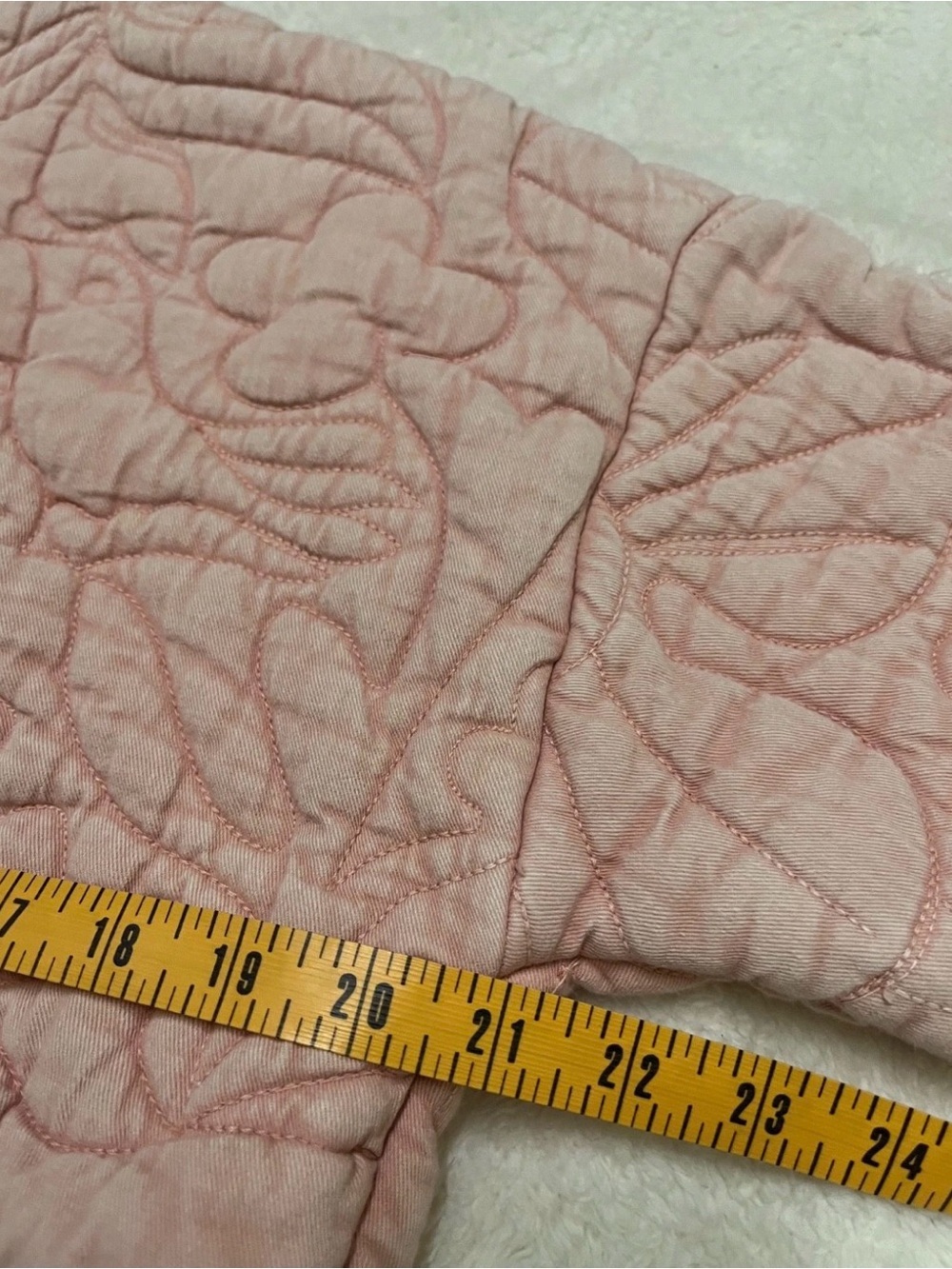 Anthropologie Floral Quilted Full Zip Jacket Coat Women’s Extra Small Dusty Pink - Picture 7 of 8